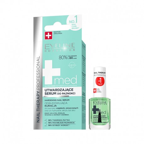 Eveline NAIL THERAPY PROFESSIONAL Utwardzające serum do paznokci MED+ //  12 ml.