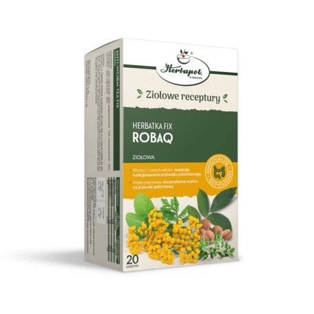 Herbatka fix ROBAQ ziołowa  //  Kompozycja 6 ziół // 20 saszetek po 2g