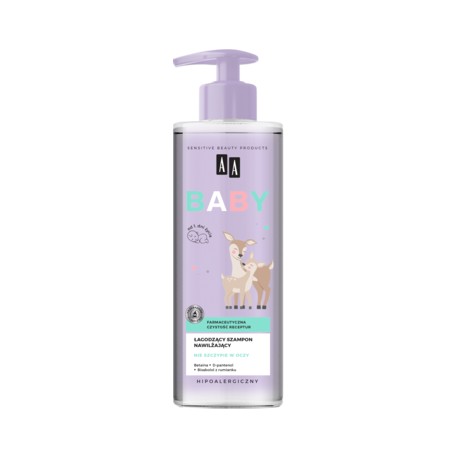 AA BABY Szampon do włosów, łagodzący, nawilżający, hipoalergiczny, od 1 dnia życia  // 250 ml