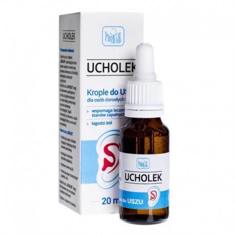Ucholek, krople do uszu //  infekcja, stan zapalny  // 20 ml