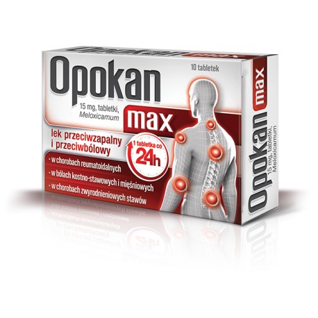 Opokan Max, 15 mg, //  ból, reumatyzm, stan zapalny  // 10 tab.