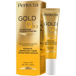 Perfecta Gold Q10 Przeciwzmarszczkowy krem pod oczy // Koenzym Q10 Olej jojoba Masło Shea Kofeina Kwas hialuronowy