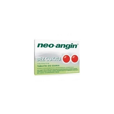 Neo-angin BEZ CUKRU 24 tabletki do ssania  / Leczenie stanow zapalnych jamy ustnej i gardla: bol gardla, zaczerwienienie, obrzek