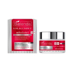 Bielenda KOLAGENOWY STYMULATOR MŁODOŚCI  naprężająco - odbudujący  KREM przeciwzmarszczkowy 50+ //  DZIEŃ/ NOC // 50 ml.