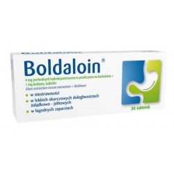 BOLDALOIN  Aloes extractum siccum + Boldinum  (wyciag z aloesu + boldyna) // lek na zaburzenia trawienia, zaparcia // 30 tab