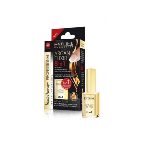 Eveline Argan Elixir 8 in 1 Intensely Regenerating Oil for Cuticles & Nails