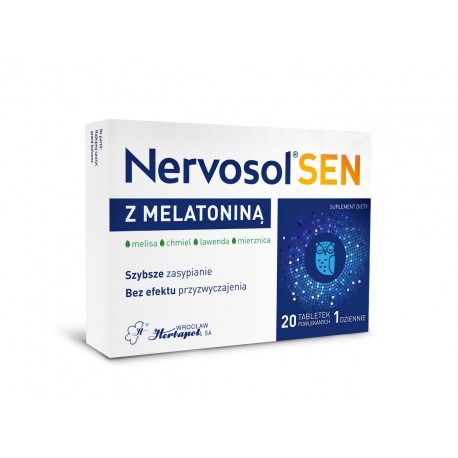 HERBAPOL Nervosol Sen z melatoniną tabletki powlekane, suplement diety // 20 tab.