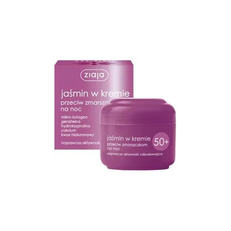 Ziaja Jasmin w kremie przeciw zmarszczkom na noc 50+ / Naprawcza aktywnosc odbudowujaca