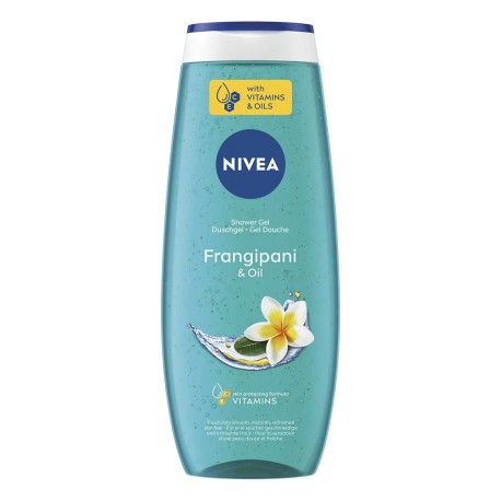 Nivea Odświeżający Żel pod prysznic FRANGIPANI & OIL // wit. C+E , perełki olejku Hawaii Flower // 500 ml.