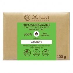 BARWA Hipoalergiczne Tradycyjne Polskie Szare Mydło z olejem z konopi  // 100 g