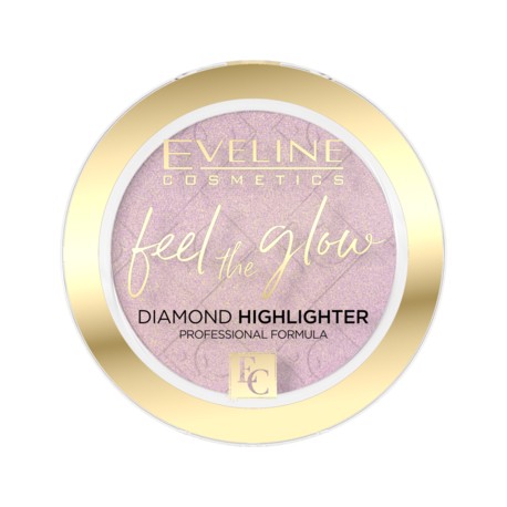 Eveline FEEL The GLOW Diamond Highlighter Rozświetlacz w kamieniu // 03 ROSE GOLD