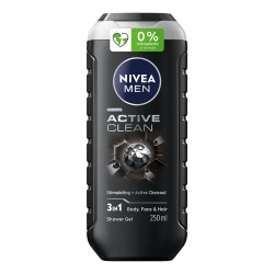 Nivea Men ACTIVE CLEAN Żel pod prysznic 3w1 // formuła z aktywnym węglem // 500 ml.