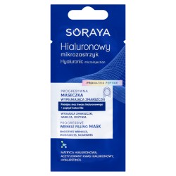 Soraya HIALURONOWY MIKROZASTRZYK Progresywna maseczka wypełniająca zmarszczki, kwas hialuronowy i peptyd botox - like// 8 ml.