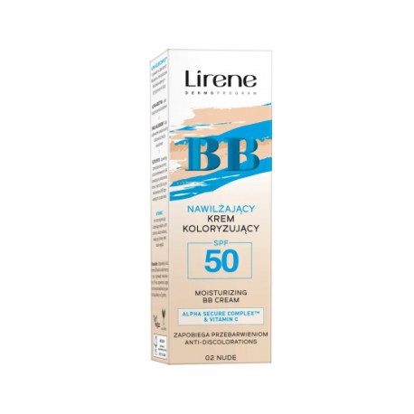 Lirene BB Nawilżający krem koloryzujący SPF 50 // ALPHA-SECURE COMPLEX™&  WITAMINA C//  01 Natural // 30 ml