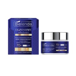 Bielenda EGZOSOMY MŁODOŚCI 70+ Przeciwzmarszczkowy krem odbudowujący, rozjaśniający plamy pigmentacyjne 70+, dzień/ noc 50 ml.
