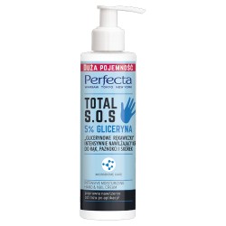 Perfecta TOTAL S.O.S. „GLICERYNOWE RĘKAWICZKI” INTENSYWNIE NAWILŻAJĄCY KREM DO RĄK, PAZNOKCI I SKÓREK 5% GLICERYNA // 195 ml.