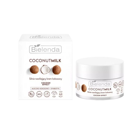 Bielenda COCONUT MILK Silnie nawilżający krem kokosowy COCOON EFFECT // 50 ml.