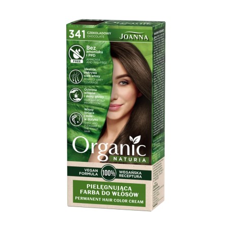 Joanna Naturia Organic 341 CZEKOLADOWY // Farba Pielęgnująca do włosów.// 100 g.