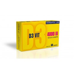 D3 Vit 4000 IU Herbapol Lab // kapsułki miękkie, suplement diety // 60 kaps.