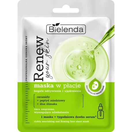 Bielenda // RENEW YOUR SKIN maska w płacie PROfesjonalna odnowa skóry - bogate odżywienie i ujędrnienie