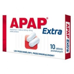 APAP EXTRA  // Lek  przeciwbolowy, przeciwgoraczkowy // 10 TABLETEK