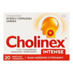 Cholinex Intense. Smak miodowo - cytrynowy/ 20 pastylek twardych