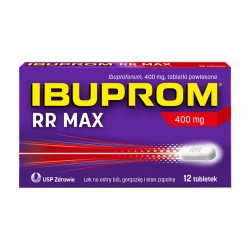 IBUPROM RR MAX  400 mg // ból, gorączka, grypa, przeziębienie, migrena // 12tab
