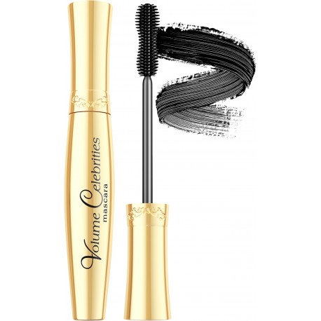 Eveline Volume Celebrities Tusz do rzęs pogrubiająco-podkręcający DEEP BLACK  Volume Celebrities Mascara // 10 ml.