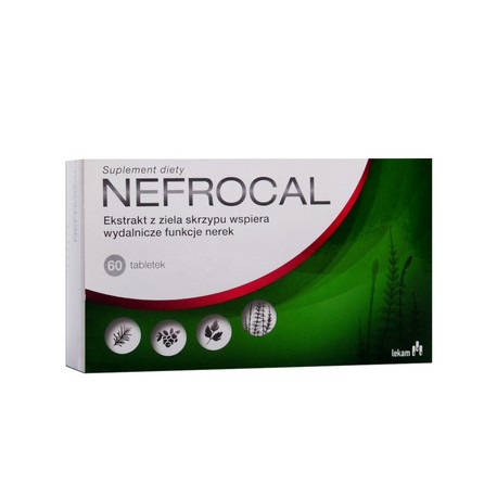 NEFROCAL to nowoczesny suplement diety // Wspiera funkcje wydalnicze nerek (ekstrakt z ziela skrzypu polnego) // 60 tab.